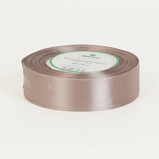 Harmaa beige koristenauha, satiini, 25 mm