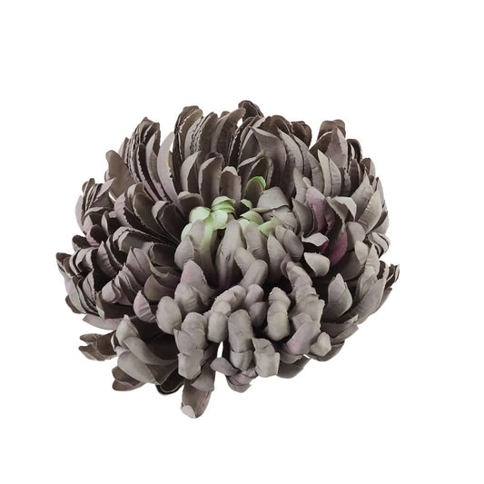Harmaa tekokrysanteemin kukkapää, 19 cm