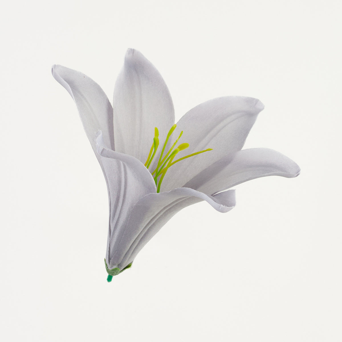 Harmaa tekoliljan kukkapää, satiini, 13 cm