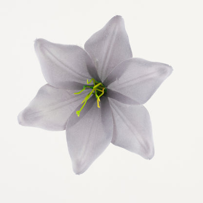 Harmaa tekoliljan kukkapää, satiini, 13 cm