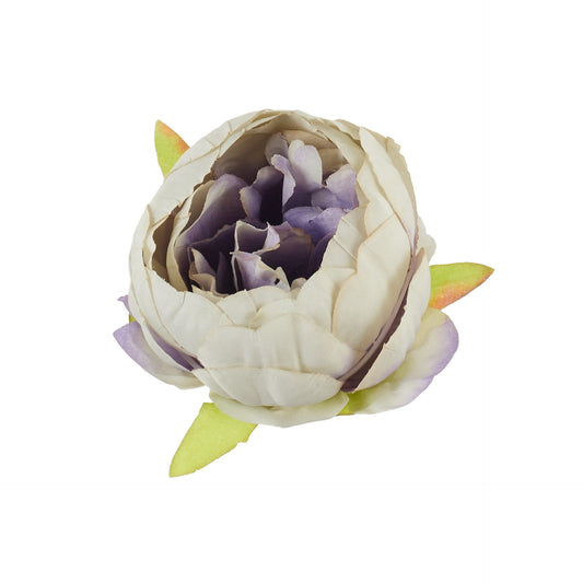 Harmaa/violetti tekopionin kukkapää, 8 cm
