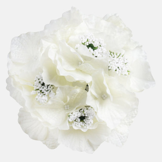 Kreemivärvi Hortensia kunstlillepea Ø16 cm - Kunstlilled