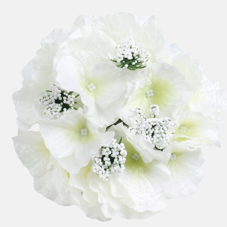 Kreemivärvi Hortensia kunstlillepea Ø16 cm - Kunstlilled