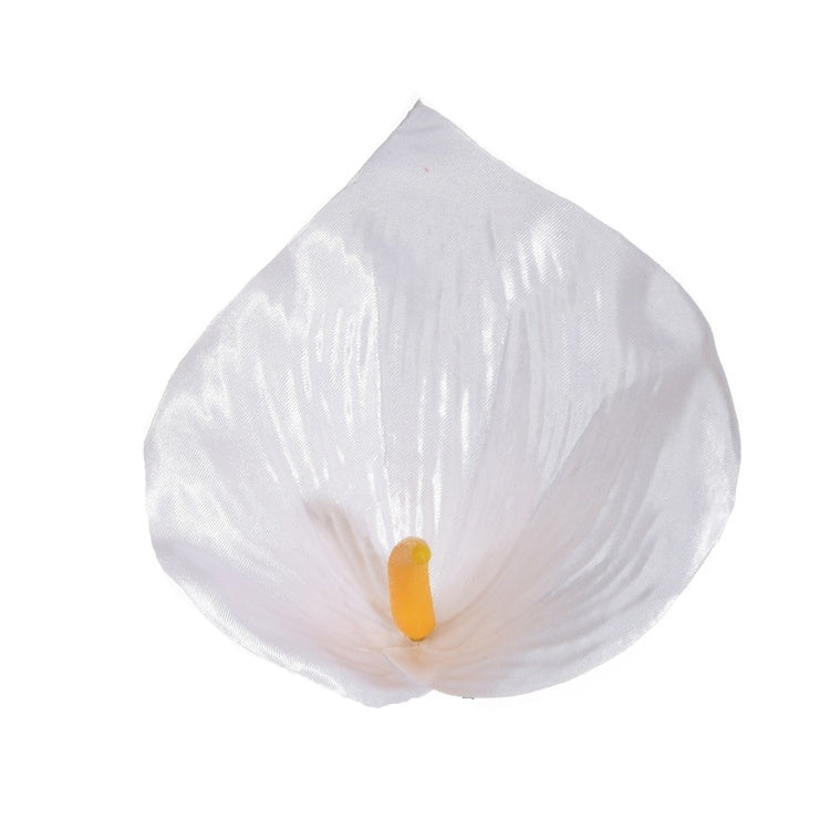 Valge satiinsiidist kunstlillepea Ø12 cm - Kunstlilled