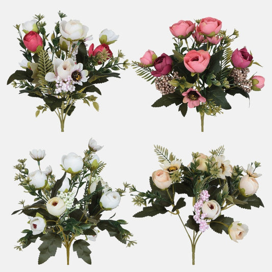 Camellia kunstlillekimp juhuslikku värvi 28 cm - Kunstlilled