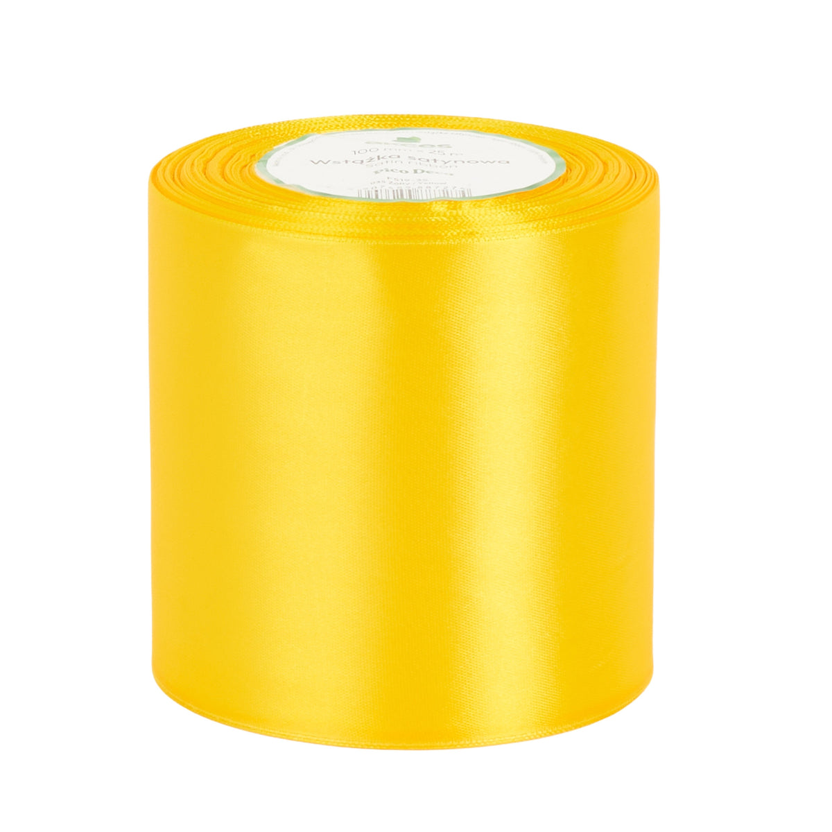 Keltainen koristenauha, satiini, 100mm