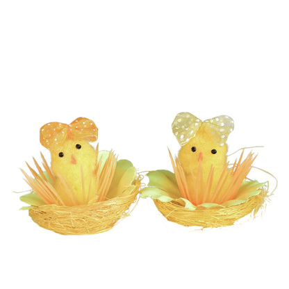 Keltainen pääsiäiskoriste, 5 cm, 12 kpl / pakkaus