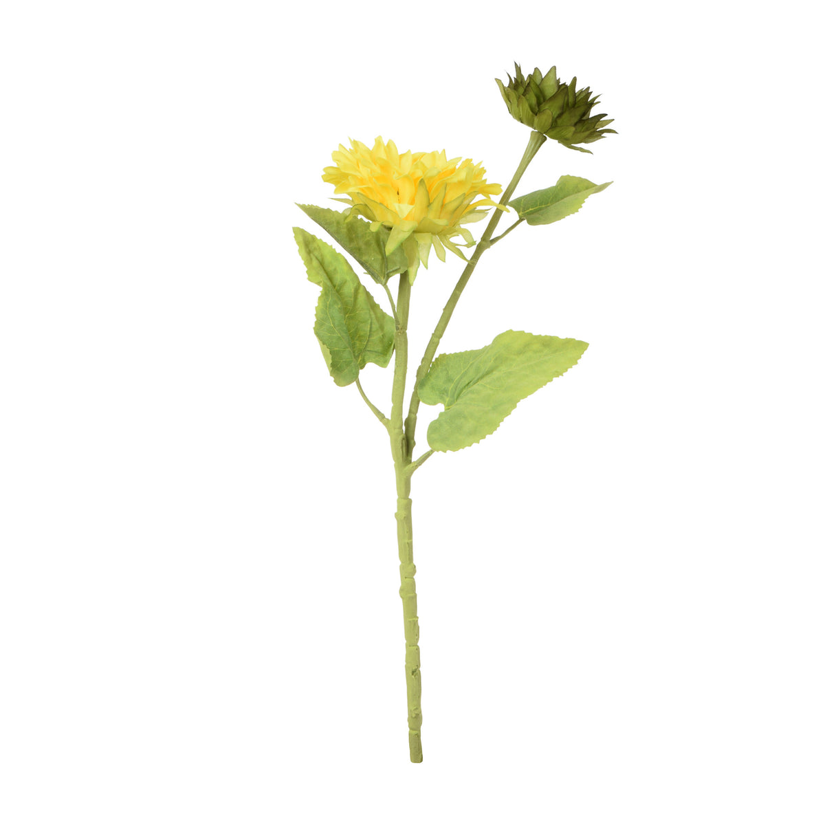 Keltainen tekoauringonkukan kukkavarsi, 53 cm