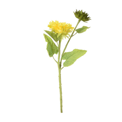 Keltainen tekoauringonkukan kukkavarsi, 53 cm