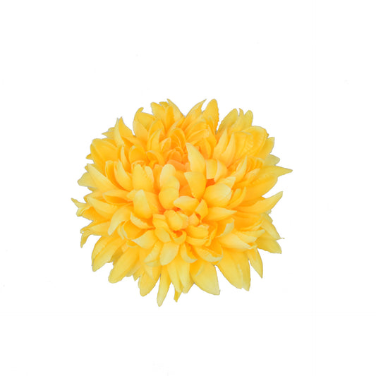 Keltainen tekokrysanteemin kukkapää, 18 cm