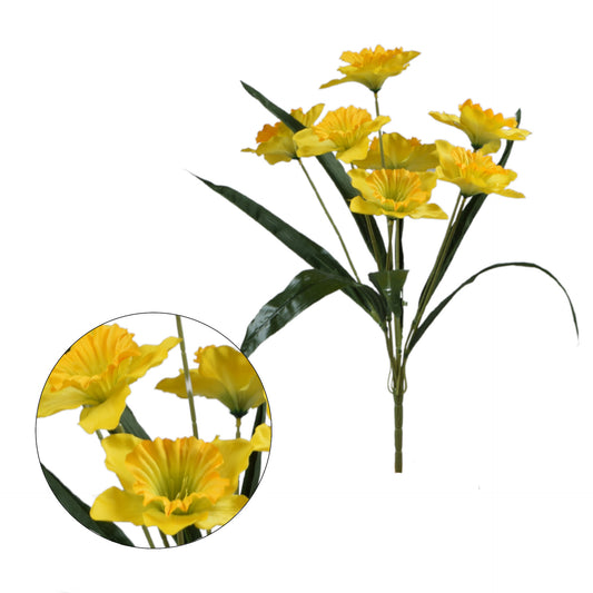 Keltainen tekonarsissin kimppu, 51 cm