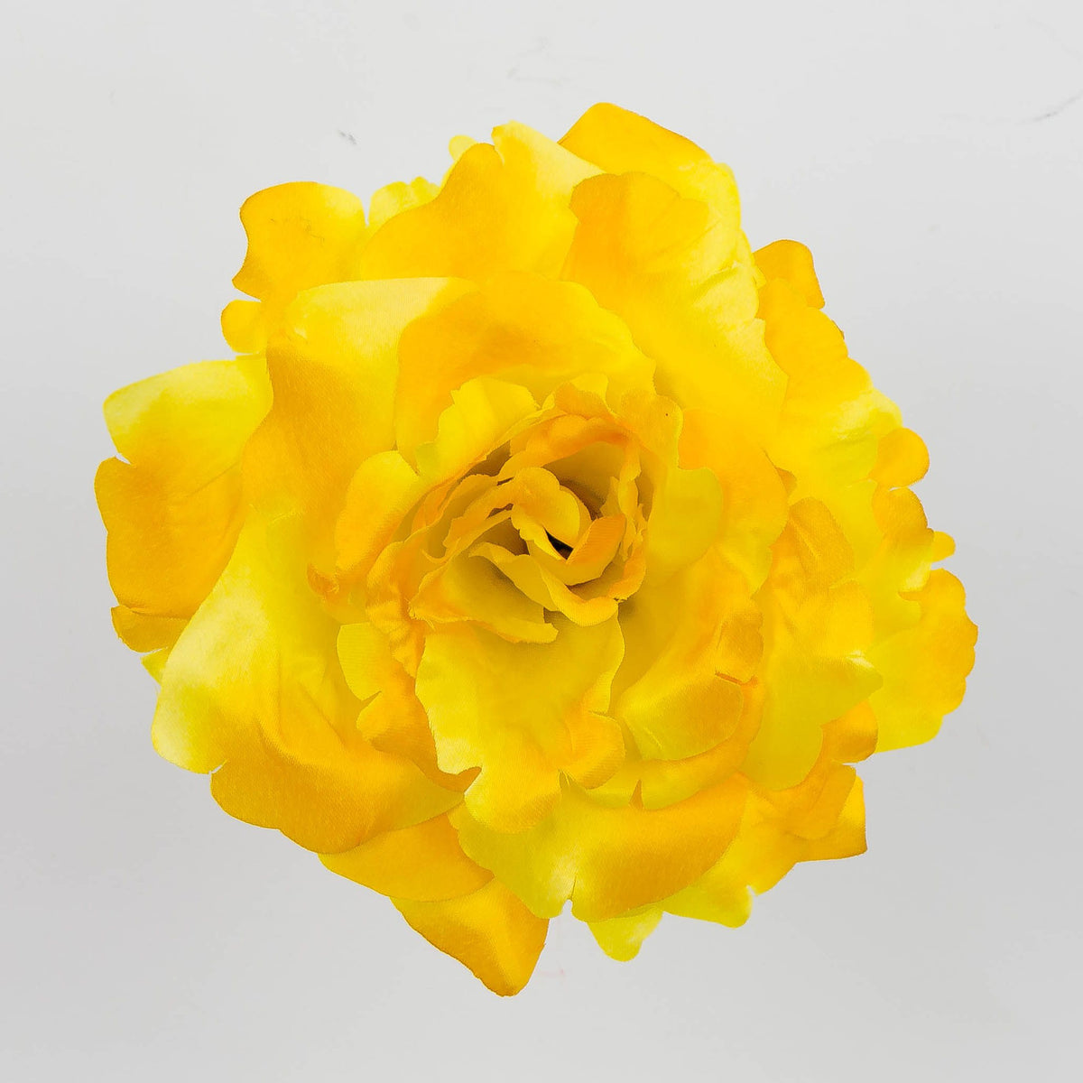 Keltainen tekoruusun kukkapää, 9.5 cm, 12 kpl