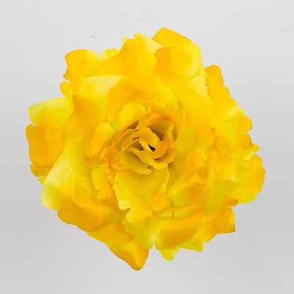Keltainen tekoruusun kukkapää, 9.5 cm, 12 kpl