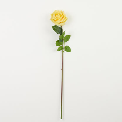 Keltainen tekoruusun kukkavarsi, 61 cm