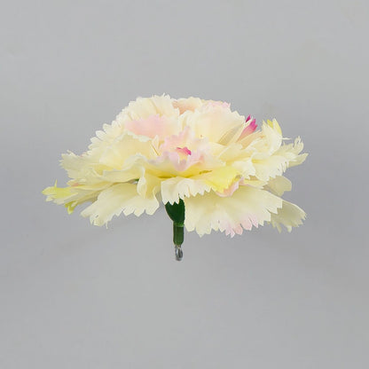 Kerma/persikka/vihreä tekoneilikan kukkapää, 6 cm, 12 kpl