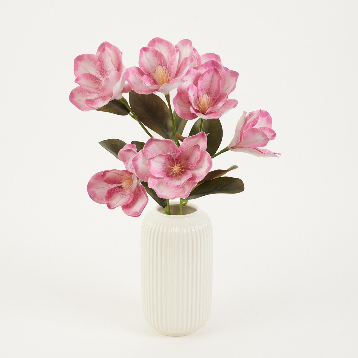 Kerma/vaaleanpunainen magnolia – tekokukkakimppu, 55 cm