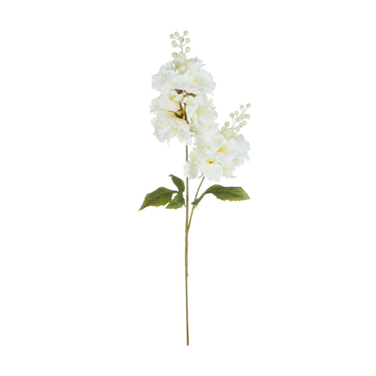 Kerma/valkoinen tekohortensian kukkavarsi, 85 cm