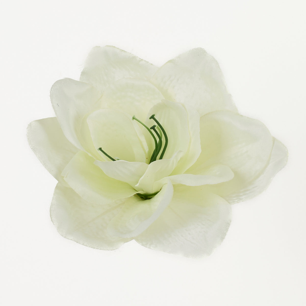 Kermanvärinen tekokukkapää, satiini, 9 cm, 12 kpl