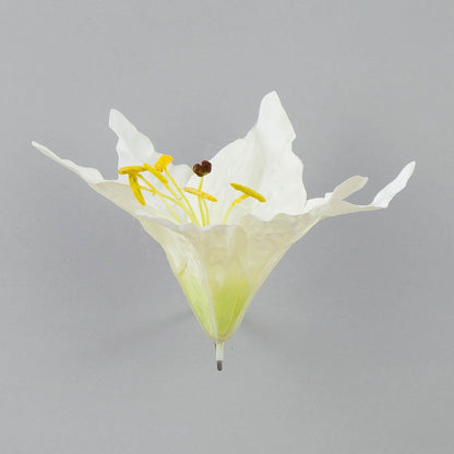 Kermanvärinen tekoliljan kukkapää, 14 cm, 12 kpl