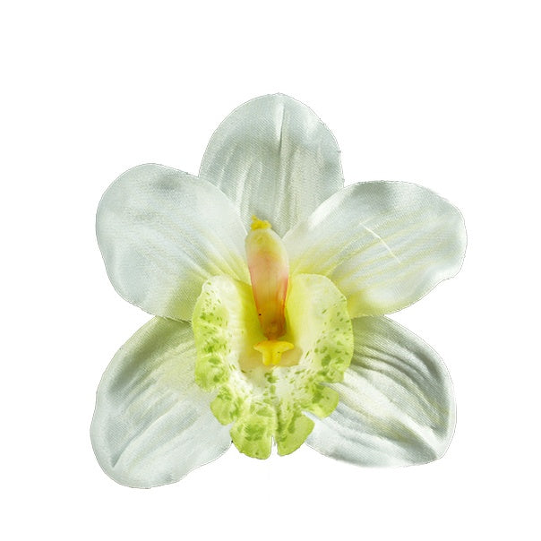 Kermanvärinen tekoorkidean kukkapää, 12 cm