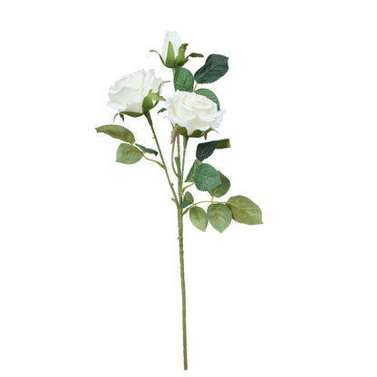 Kermanvärinen tekoruusun kukkavarsi, 58 cm