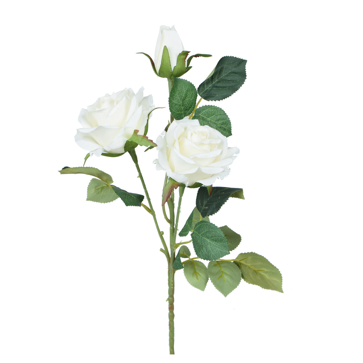 Kermanvärinen tekoruusun kukkavarsi, 58 cm