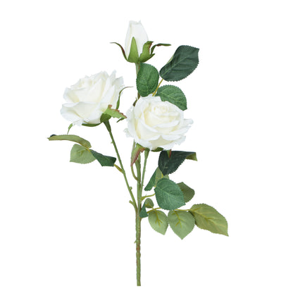 Kermanvärinen tekoruusun kukkavarsi, 58 cm
