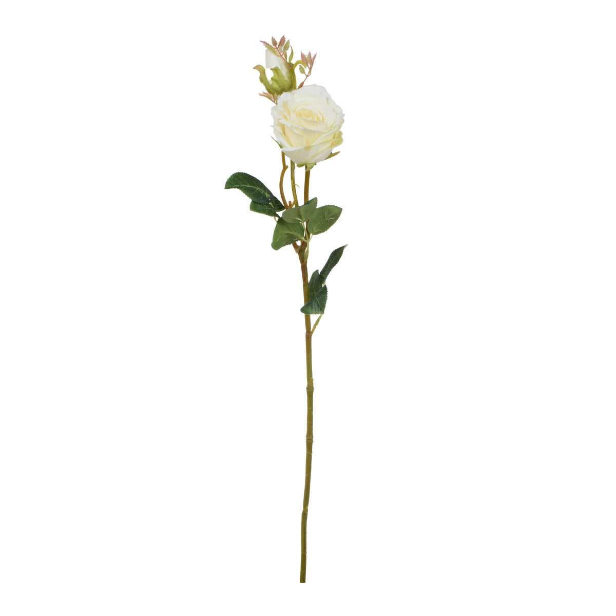 Kermanvärinen tekoruusun kukkavarsi, 65 cm
