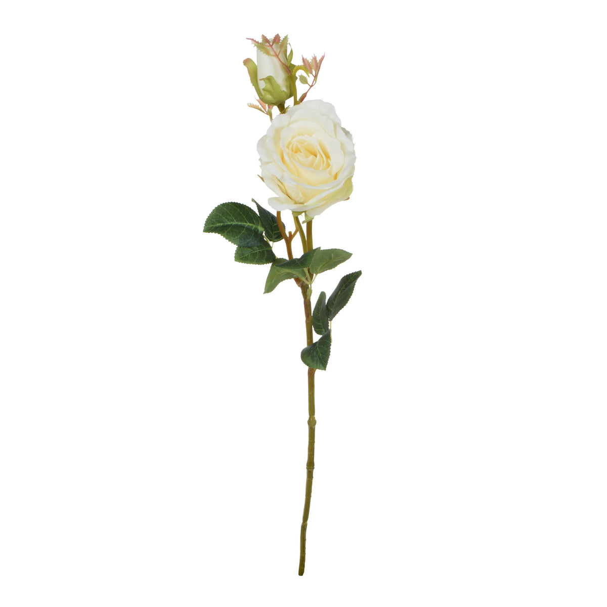Kermanvärinen tekoruusun kukkavarsi, 65 cm