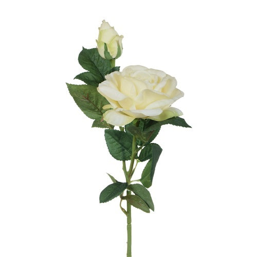 Kermanvärinen tekoruusun kukkavarsi, kumipinta, 65 cm