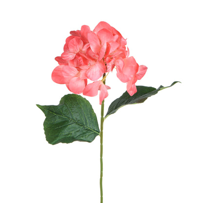 Korallinvärinen tekohortensian kukkavarsi, 60 cm