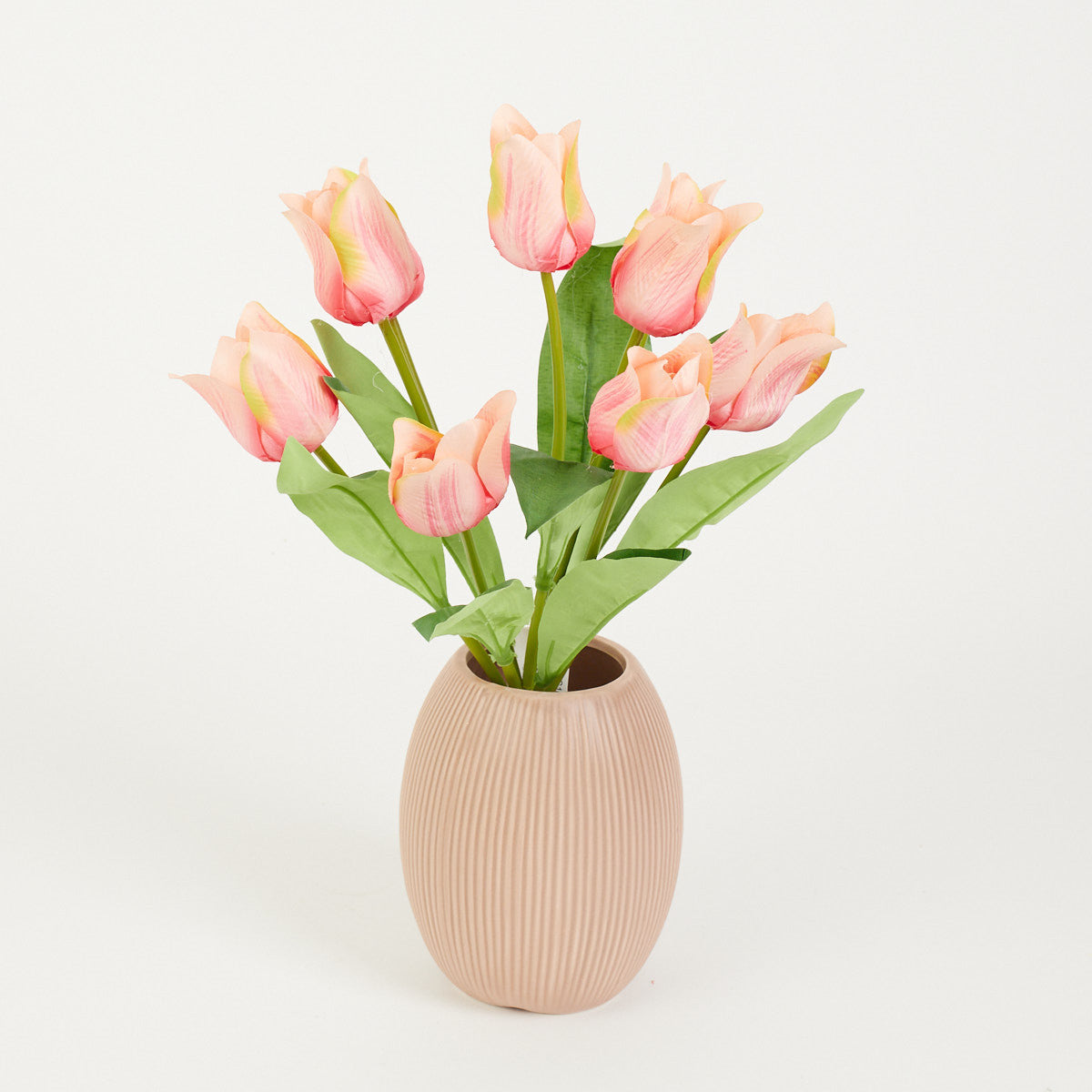 Korallinvärinen tekotulppaanin kimppu, 44 cm