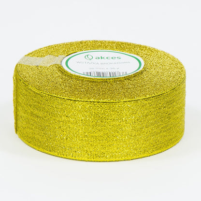 Kullanvärinen koristenauha, kimalle, 38 mm