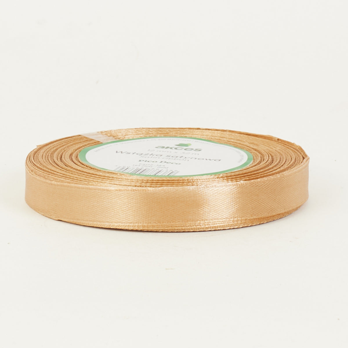Kullanvärinen koristenauha, satiini, 12 mm