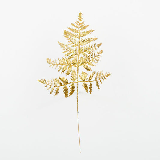 Kullanvärinen saniainen – tekolehti, kimalle, 36 cm