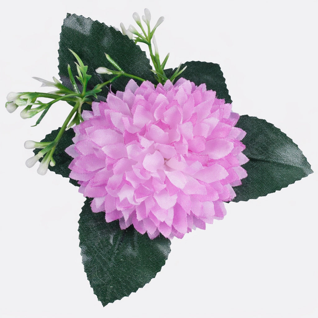 Liila tekokukkapää, satiini, 13 cm
