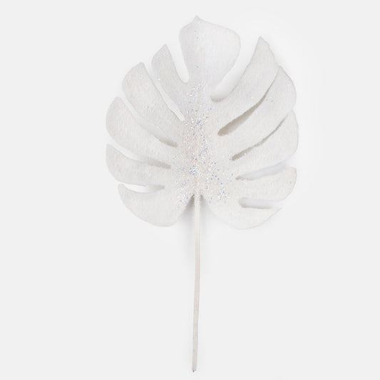 Lumega kaetud monstera kunstleht valge 59 cm - Kunstlilled