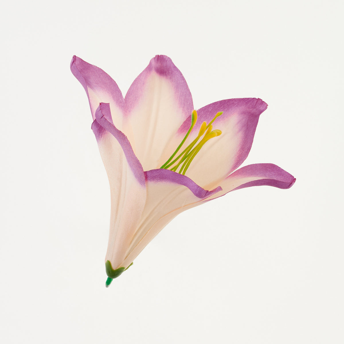 Lohenpunainen violetti tekoliljan kukkapää, satiini, 13 cm