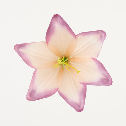 Lohenpunainen violetti tekoliljan kukkapää, satiini, 13 cm