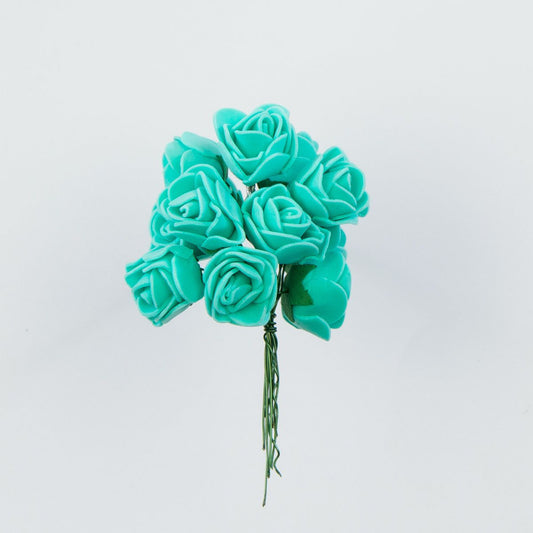 Meri sininen tekoruusun kukkapää, vaahtomuovi, 8 cm, 144 kpl / pakkaus