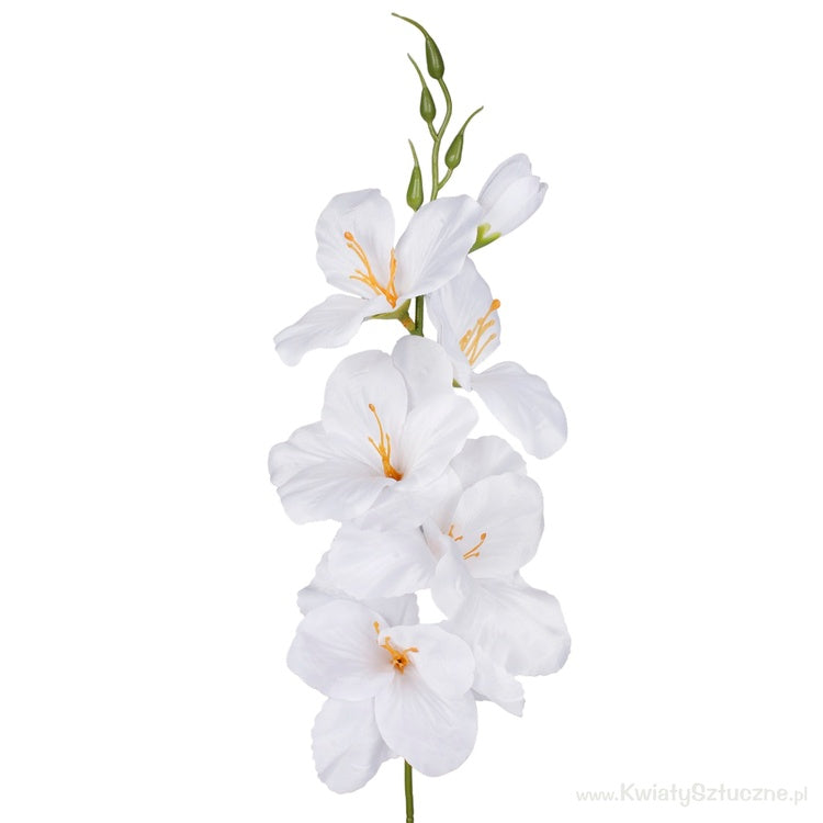 Valge satiinist tehisgladiool 55 cm - Kunstlilled