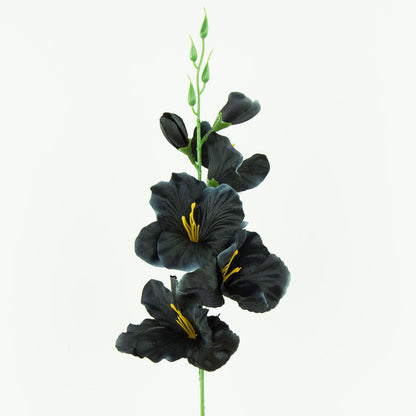 Musta/valkoinen gladiolus – tekokukka, satiini, 12 kpl