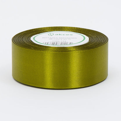 Oliivinvihreä vihreä koristenauha, satiini, 38 mm