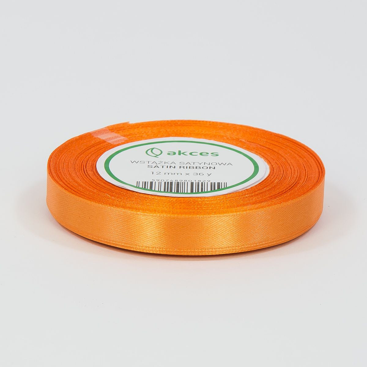 Oranssi koristenauha, satiini, 12 mm