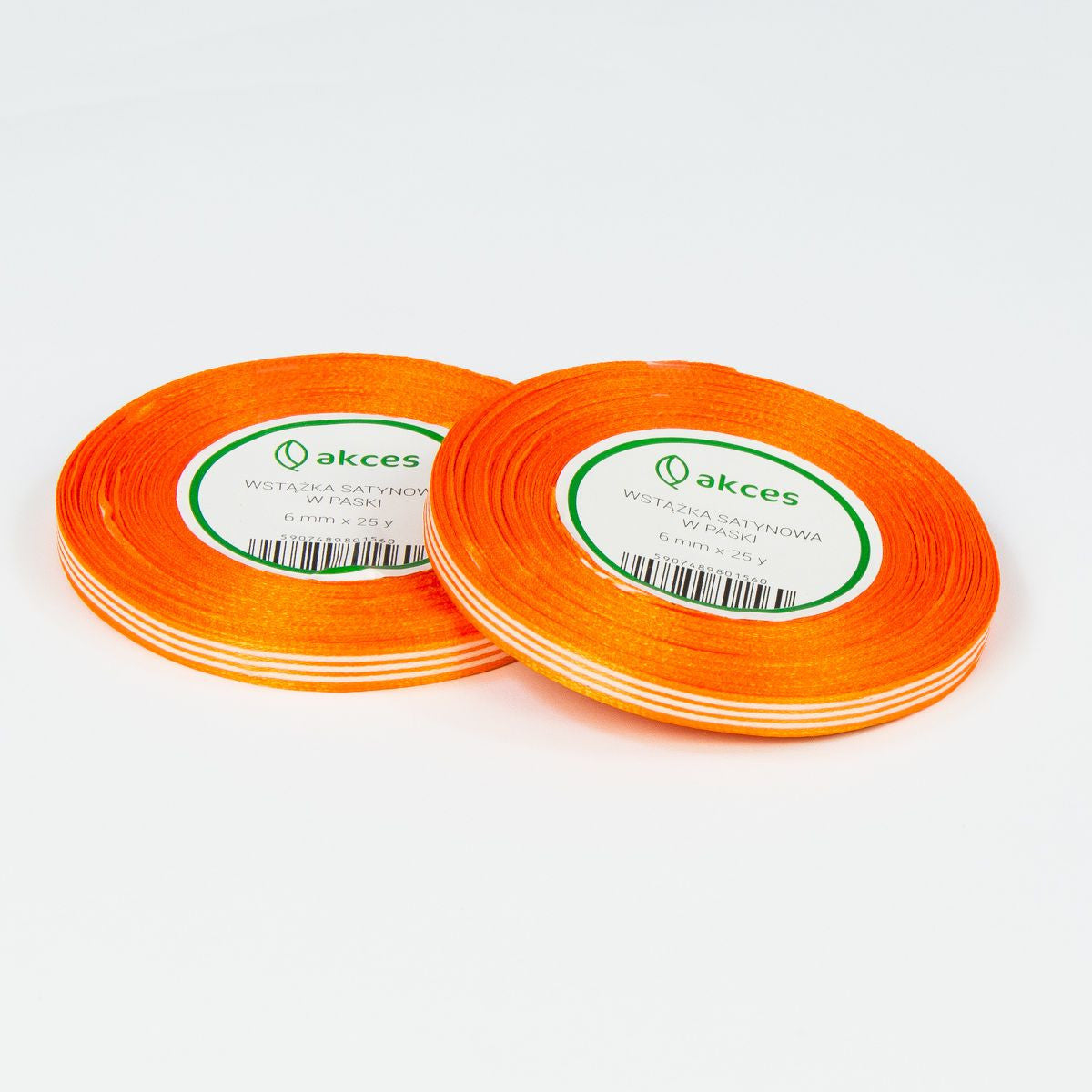 Oranssi koristenauha, satiini, 6 mm
