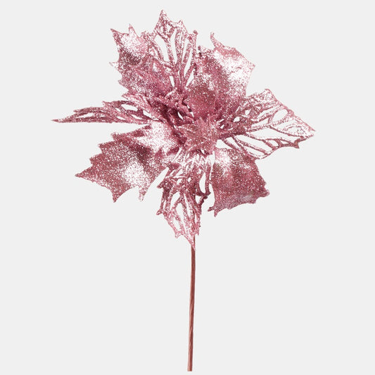 Roosa jõulutähe kunstlillede sära 17 cm - Kunstlilled