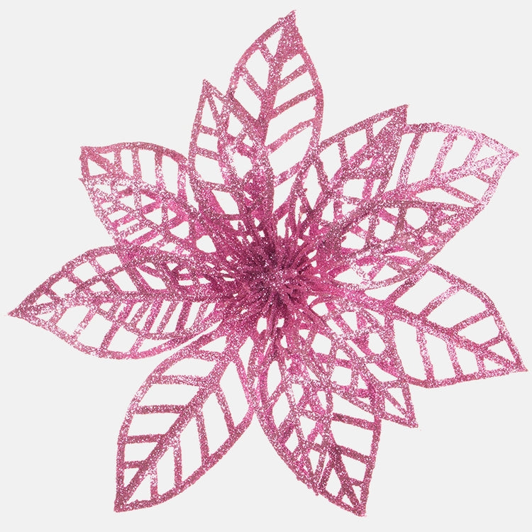 Glitter Christmas star kunstlillepea sirel Ø17 cm - Kunstlilled