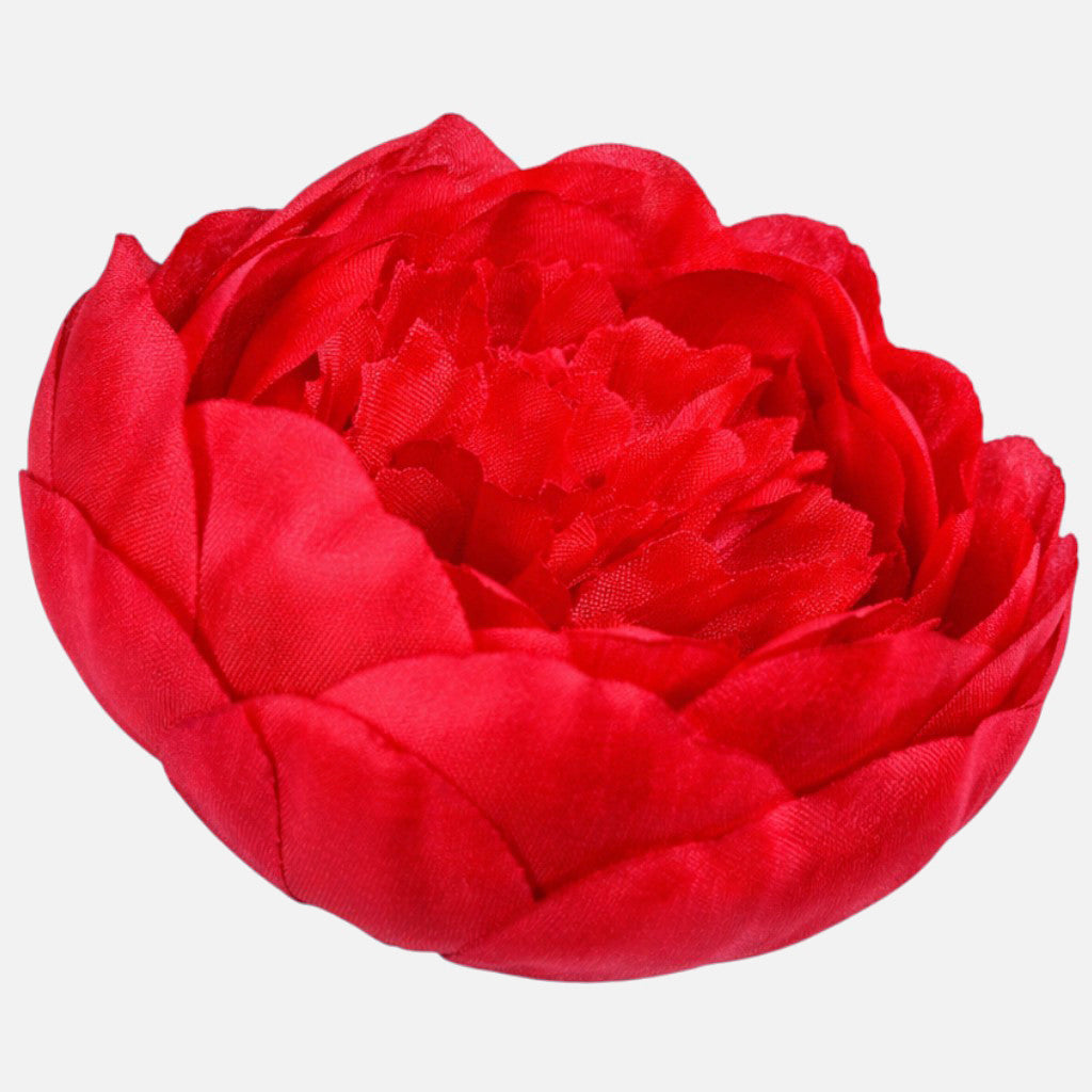 Punainen tekopionin kukkapää, 8 cm