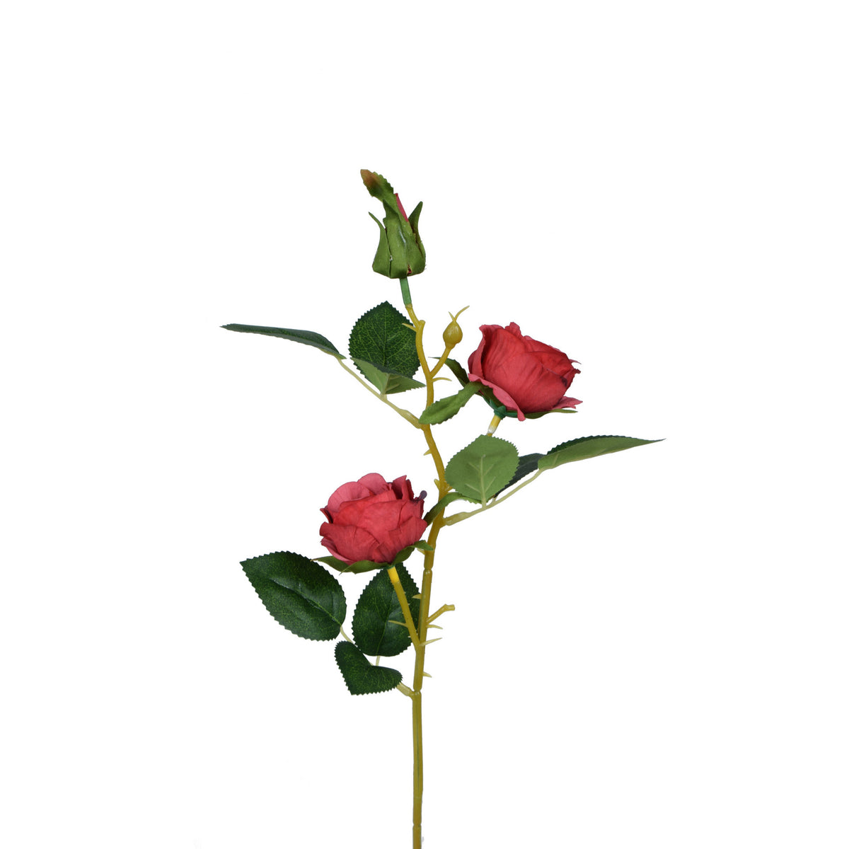 Punainen tekoruusun kukkavarsi, 53 cm