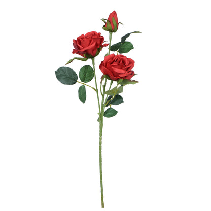 Punainen tekoruusun kukkavarsi, 58 cm